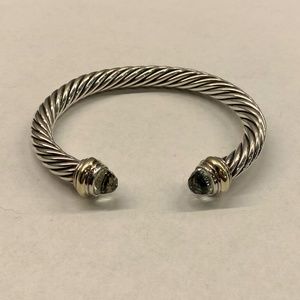 David Yurman Prasiolite & 14k gold Cable Bracelet